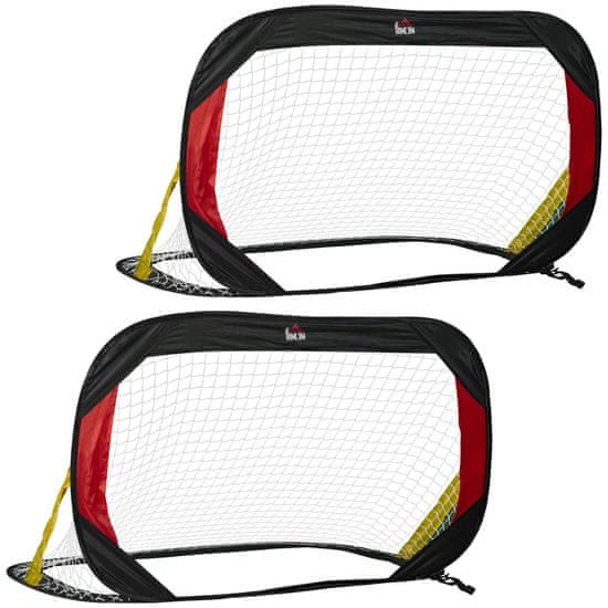 HOMCOM Fotbalové Branky Sada 2 Minibranek Na Fotbal Skládací Na Zahradu Nebo Do Parku Pro Děti A Dospělé Ocel Polyester Černá 186 X 90 X 89 Cm