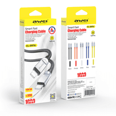 Awei Nabíjecí datový kabel CL-225L, 30W, 1m, černá