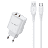 Awei Nabíjecí adaptér s kabelem USB-C PD81T-EU 22,5W, bílá