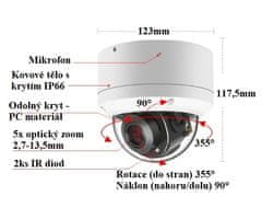 KAMERAK.cz 4K PoE IP kamera XM-19D PTZ v provedení DOME 8MPx