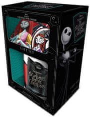 CurePink Dárkový set Nightmare Before Christmas|Ukradené Vánoce: Jack & Sally (objem hrnku 315 ml)