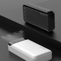 DUDAO K6Pro+ powerbanka 20000mAh se zabudovanými kabely USB-C + microUSB + Lightning Černá