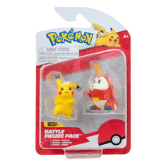 Jazwares Pokémon Gen IX Battle Figure Pack Mini Figure 2-Pack Pikachu & Fuecoco 5 cm