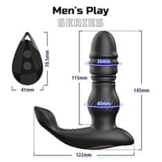 You2toys Erospace Mens Play B4 Thrusting Prostate (Black), vibrační anální kolík