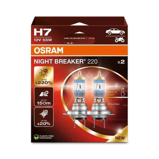 Osram krabička H7 12V 55W PX26d NIGHT BREAKER 220 2ks