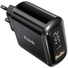 Mcdodo SÍŤOVÁ NABÍJEČKA MCDODO, UNIVERZÁLNÍ, RYCHLÉ NABÍJENÍ PD, 20W, 2XUSB, USB-C, LCD DISPLEJ