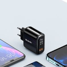 Mcdodo SÍŤOVÁ NABÍJEČKA MCDODO, UNIVERZÁLNÍ, RYCHLÉ NABÍJENÍ PD, 20W, 2XUSB, USB-C, LCD DISPLEJ