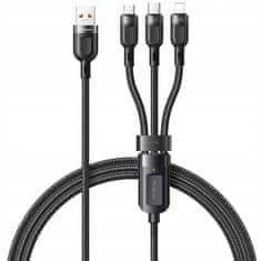 Mcdodo MCDODO 3V1 USB KABEL USB-C LIGHTNING MICRO USB RYCHLÉ NABÍJENÍ 6A 65W 1M