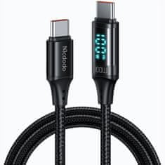 Mcdodo MCDODO KABEL S DISPLEJEM USB-C RYCHLÉ NABÍJENÍ USB TYP C 5A 100W 1M