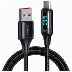 Mcdodo MCDODO KABEL S DISPLEJEM USB-C RYCHLÉ NABÍJENÍ USB TYP C 5A 66W 1M