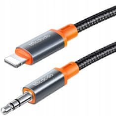 Mcdodo MCDODO AUX KABEL PRO IPHONE X 14 ADAPTÉR LIGHTNING MINI JACK SPIRÁLOVÁ PRUŽINA 2M