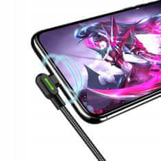 Mcdodo MCDODO ÚHLOVÝ KABEL 90° LIGHTNING OBOUSMĚRNÝ PRO IPHONE 11 12 13 14 LED 0,5 M