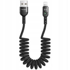 Mcdodo MCDODO USB LIGHTNING SPIRÁLOVÝ PRUŽINOVÝ RYCHLÝ KABEL PRO IPHONE 14 LED 2M