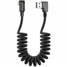 Mcdodo MCDODO ÚHLOVÝ KABEL USB LIGHTNING SPIRÁLOVÁ PRUŽINA PRO IPHONE 14 VEDL 2M