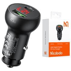 Mcdodo NABÍJEČKA DO AUTA MCDODO USB/USB-C PD 45W LCD