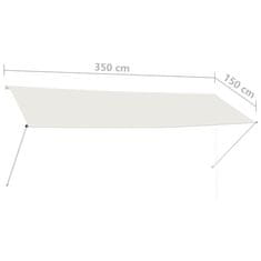 Vidaxl Zatahovací markýza krémová 350 x 150 cm