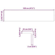 Vidaxl Nášlapy na schody 20 ks světle hnědé 120x25x2 cm masivní dub