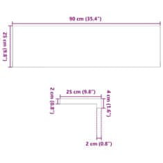 Vidaxl Nášlapy na schody 2 ks neošetřené 90x25x2 cm masivní dub