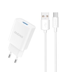 shumee USB-A 2.1A 10W nástěnná nabíječka s USB-A - USB-C kabelem, bílá