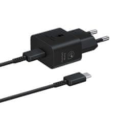 shumee Samsung GaN 25W SFC nástěnná nabíječka s USB-C kabelem, černá