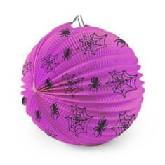 Lampion Halloween pavouci 25 cm se svítící hůlkou 40 cm