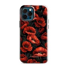 Mobiwear Odolný obal Elite Pro - Apple iPhone 12 / 12 Pro - EP45E Temné červené květy