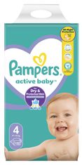 Pampers Active Baby Plenky Velikost 4, 132 Plenek, 9-14 kg