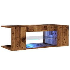 Vidaxl TV stolek s LED old wood 90 x 39 x 30 cm kompozitní dřevo