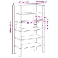 Vidaxl Botník kouřový dub 61x32x105 cm kompozitní dřevo