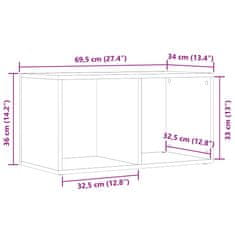 Vidaxl Úložný box dub artisan 69,5x34x36 cm kompozitní dřevo