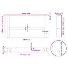 Vidaxl Nohy konferenčního stolku 2 ks bílé 30×60 cm ocel