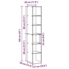 Vidaxl Stohovatelné knihovny 2 ks bílá 30x30x80 cm kompozitní dřevo