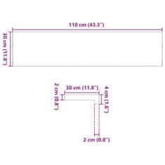 Vidaxl Nášlapy na schody 4 ks světle hnědé 110x30x2 cm masivní dub