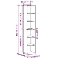 Vidaxl Stohovatelné knihovny 2 ks dub sonoma 30x30x80 cm kompozit