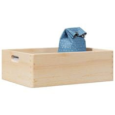 shumee vidaXL Dřevěná box s úchytkami 40x30x13 cm masivní borové dřevo