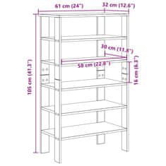 Vidaxl Botník old wood 61x32x105 kompozitní dřevo