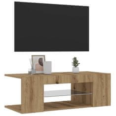 Vidaxl TV stolek s LED dub artisan 90 x 39 x 30 cm kompozitní dřevo