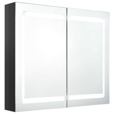 Vidaxl LED koupelnová skříňka se zrcadlem zářivě černá 80 x 12 x 68 cm