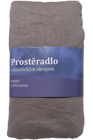 Jerry Fabrics Prostěradlo Jersey Šedá Bavlna, 90/200 cm