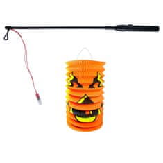 Lampion Halloween dýně 15 cm se svítící hůlkou 40 cm