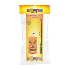 Lampion Halloween dýně 15 cm se svítící hůlkou 40 cm