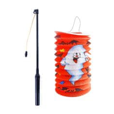 Lampion Halloween duch 15 cm se svítící hůlkou 40 cm