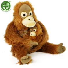 Plyšový orangutan s mládětem 28 cm ECO-FRIENDLY