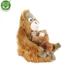 Plyšový orangutan s mládětem 28 cm ECO-FRIENDLY