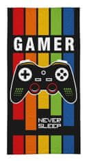 Detexpol Osuška Gamer Never Sleep Bavlna - Froté, 70/140 cm