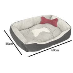 MG Dog Bed pelíšek pro psy a kočky 60x45cm, sivá černá