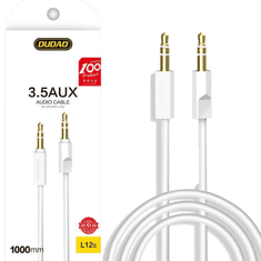 DUDAO DUDAO AUX KABEL MINI JACK 3,5 MM 1 M 3PÓLOVÝ STEREO BÍLÝ (L12S BÍLÝ)