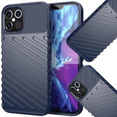 HURTEL THUNDER CASE FLEXIBILNÍ PANCÉŘOVÉ POUZDRO, KRYT PRO IPHONE 12 PRO / IPHONE 12 MODRÝ