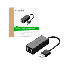 Ugreen UGREEN EXTERNÍ SÍŤOVÁ KARTA RJ45 - USB 2.0 100 MBPS ETHERNET ČERNÁ (CR110 20254)