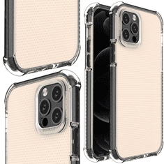 HURTEL PRUŽNÉ GELOVÉ PANCÉŘOVÉ POUZDRO SPRING ARMOUR S BAREVNÝM RÁMEČKEM PRO IPHONE 12 PRO, ČERNÉ